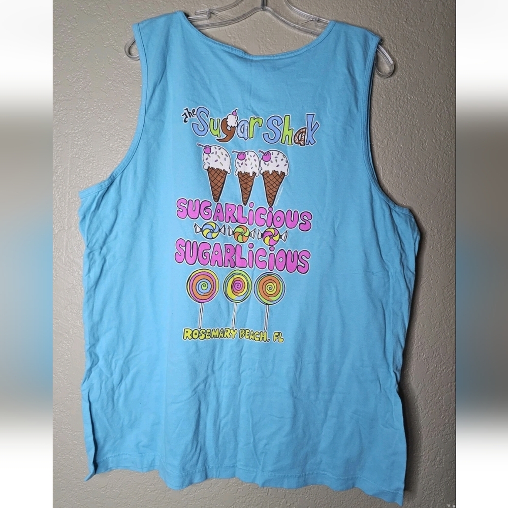 BEACH HAPPY Men Seaside Florida Comfort  Colors  sleeveless T-Shirt Sz L